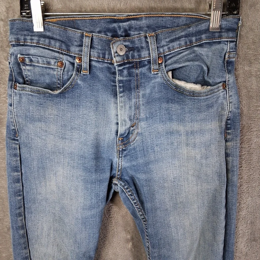 Levis 502 Taper Jeans Men Size 30x30 Blue Stretchable Fits 30x28 10